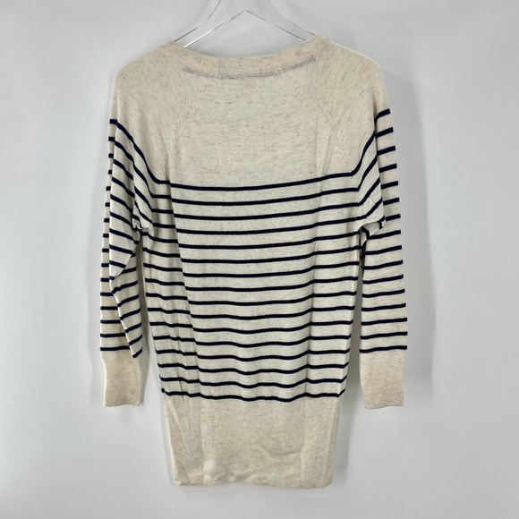 Talula Cashmere Angora Striped Sweater Heathered Ivory Black Womens XS - Picture 5 of 6